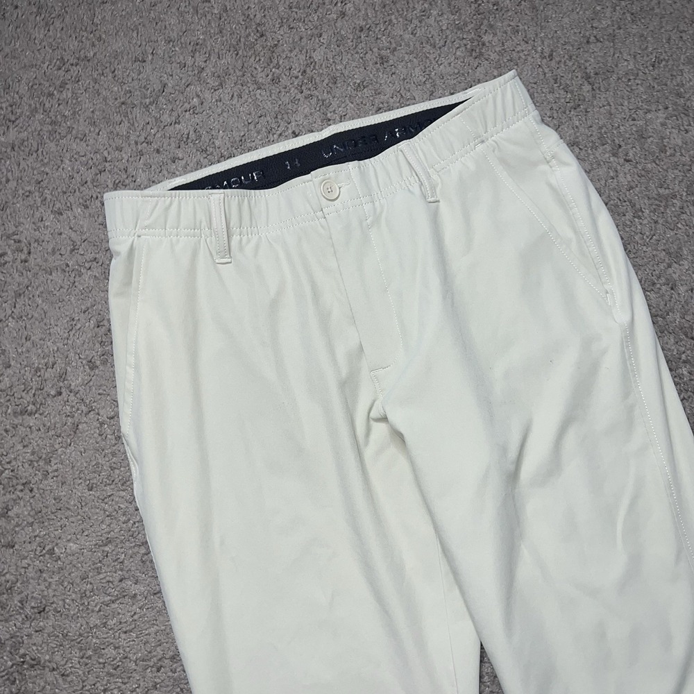 Under Armour Mens Golf Pants 34x30 Tan Lightweight Performance Athletic Stretch